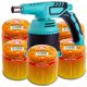 Gázégő, forrasztólámpa piezzo gyújtással + 5 db Elico 190g-os gázpatron TC Technic PD888SP-360-5X