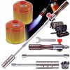 Szétszedhető gázégő fa nyéllel szövet tokban +  2 db EliCo 500g gázpatron 7/16" TC Technic UP309-2_65500