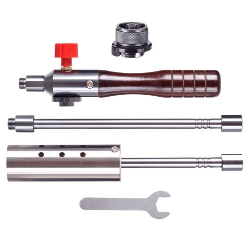 Szétszedhető gázégő fa nyéllel szövet tokban +  3 db EliCo 500g gázpatron 7/16" TC Technic UP309-3_65500