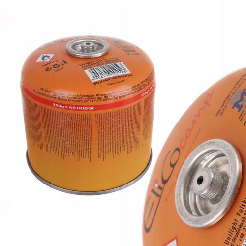 Szétszedhető gázégő fa nyéllel szövet tokban +  3 db EliCo 500g gázpatron 7/16" TC Technic UP309-3_65500