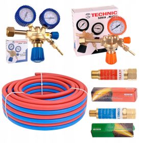   Professzionális kiegészítő készlet hegesztéshez és forrasztáshoz (5 méter dupla tömlő, reduktorok, égőbiztosítékok, csőbilincsek) TC Technic