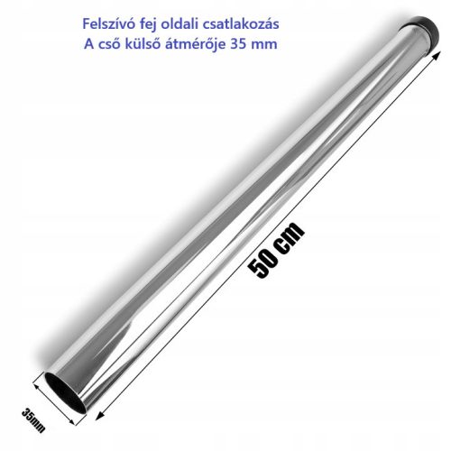 Fém porszívó cső Karcher NT, WD, A és MV sorozatú porszívóhoz, illetve egyéb márkák DN 35-ös rendszereihez (50 cm)