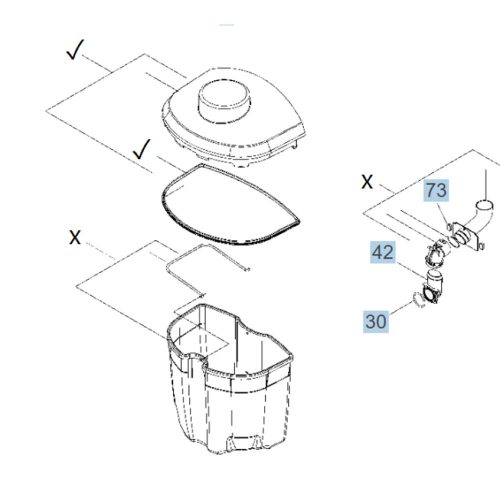 Plexi fedél Karcher Puzzi 100 és 10/1 szőnyegtisztító géphez - csatlakozó csonk nélkül (4.063-628.0)