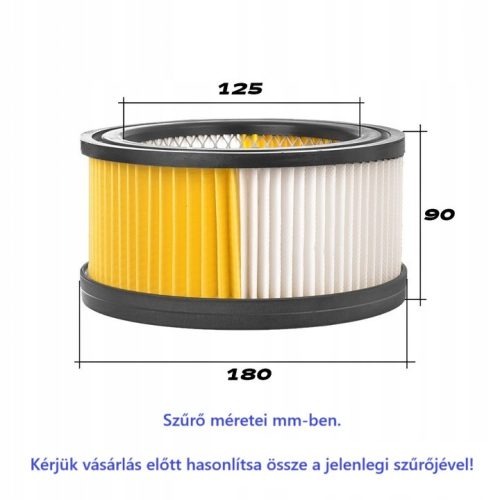 Mosható légszűrő Karcher WD 4.200 4.250 4.290 5.200 5.300 5.400 5.500 5.600 5.800 porszívókhoz (6.414-960.0 cikkszám kiváltására)