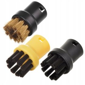   3 db kerek kefe Karcher SC gőztisztítókhoz  (2.863-264.0 cikkszám kiváltására) 1 db sárgaréz, 2 db műanyag sörtés kefe