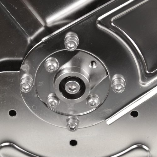 Inox automata tömlődob magasnyomású tömlőkhöz 3/8"-3/8" csatlakozással, 20 méter tömlőhöz