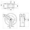 Inox automata tömlődob magasnyomású tömlőkhöz 3/8"-3/8" csatlakozással, 20 méter tömlőhöz