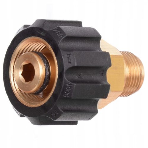 Csatlakozó adapter M22x1,5 mm-es belső menetetről 3/8" külső menetre alakít át (Karcher és Kranzle rendszerekben használatos méretek)