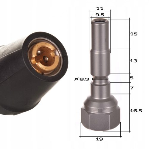 EREDETI Kranzle 1050 Gyorscsatlakozó Dugó, M12x1 Menettel és D10 Dugócsatlakozóval