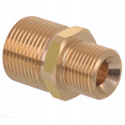 Sárgaréz csatlakozó adapter magasnyomású mosókhoz M22 külső menetről – 3/8" külső menetre alakít át Karcher HD, HDS mosókhoz - 1 db