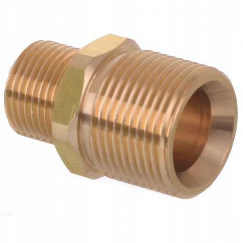 Sárgaréz csatlakozó adapter magasnyomású mosókhoz M22 külső menetről – 3/8" külső menetre alakít át Karcher HD, HDS mosókhoz - 1 db