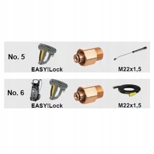 Adapter magasnyomású rendszerekhez - Karcher Easy!Lock csatlakozót M22x1,5 hagyományos menetre alakít át (4.111-033.0 és 4.111-034.0 cikkszámok kiváltására)