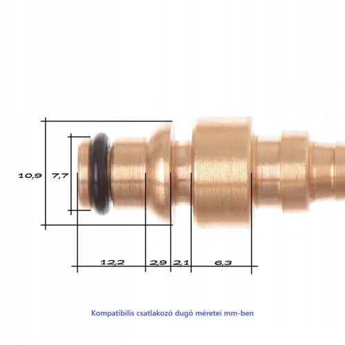 Tömlőadapter Bosch, Black And Decker, Stanley, MacAllister 8 mm-es dugót 1/4"-os belső menettes csatlakozásra alakít át