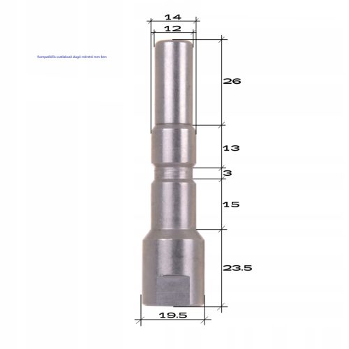 INOX gyorscsatlakozó aljzat Nilfisk Alto, KEW és KRANZLE D12 magasnyomású mosók tartozékainak felszereléséhre 1/4" külső menet