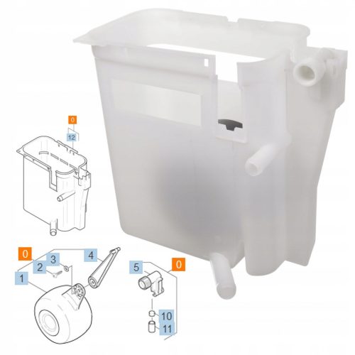 Eredeti Karcher komplett víztartály úszószeleppel, kompatibilis HDS 655, 695, 699, 755, 795, 895, 995, 1150, 1195, 1295 modellekkel (3.593-082.0)