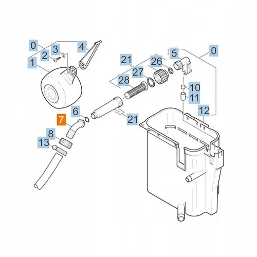 Karcher könyök tartály töltő szelep csatlakozó tömlő - kompatibilis HDS 5/13, 8/18, 550, 558, 698, 695, 798, 895, 1195, 1295 modellekkel