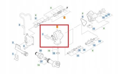 Eredeti szivattyúfej Karcher K2 K3 magasnyomású mosókhoz (9.755-286.0)
