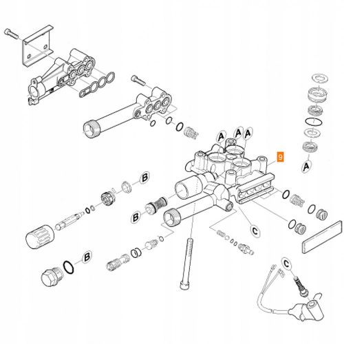 Szivattyúfej Karcher HD 6/13 5/15 5/14 5/12 Xpert HD 7140 7125 7170 magasnyomású mosókhoz (5.550-302.3) 