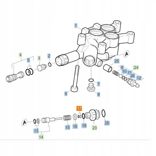 Javítókészlet O-GYŰRŰ + TÁRCSA mikrokapcsoló dugattyúhoz és nyomásszabályozó csaphoz (6.362-587.0) Karcher K7 / HD 1000, 1050, 585, 645, 650, 690, 790, 855, 895 magasnyomású mosókhoz
