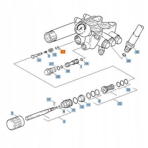 Javítókészlet O-GYŰRŰ + TÁRCSA mikrokapcsoló dugattyúhoz és nyomásszabályozó csaphoz (6.362-587.0) Karcher K7 / HD 1000, 1050, 585, 645, 650, 690, 790, 855, 895 magasnyomású mosókhoz