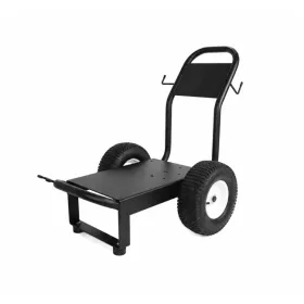   Univerzális porszórt acél Heavy Duty szállítókocsi / alváz magasnyomású mosók építéséhez (13" pneumatikus kerekek, fekete, 300 kg teherbírás)