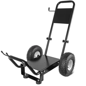   Univerzális porszórt acél szállítókocsi / alváz magasnyomású mosók építéséhez (10" pneumatikus kerekek, fekete, 250 kg teherbírás)