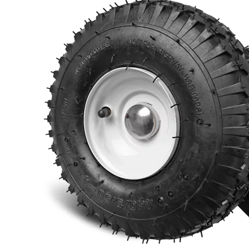 Univerzális porszórt acél szállítókocsi / alváz magasnyomású mosók építéséhez (10" pneumatikus kerekek, fekete, 250 kg teherbírás)