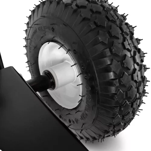 Univerzális porszórt acél szállítókocsi / alváz magasnyomású mosók építéséhez (10" pneumatikus kerekek, fekete, 250 kg teherbírás)