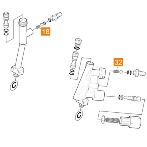 Rugó a túlfolyószelep csatlakozójához Karcher HD10/21 1090 10/23 10/25 HDS 550 551 5/12 5/13 5/11 K 7.20 7.21 (5.332-258.0)
