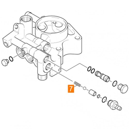 Rugó a túlfolyószelep csatlakozójához Karcher HD10/21 1090 10/23 10/25 HDS 550 551 5/12 5/13 5/11 K 7.20 7.21 (5.332-258.0)