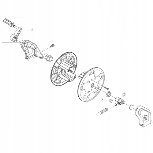 Tömlődob hajtókar Nilfisk P150.2, P160.2, Premium 180, Premium 190 és MC 2C magasnyomású mosókhoz