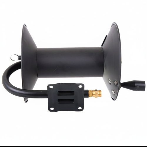 Ipari fém tömlődob 25m acélszövetes tömlővel (M22x1,5 - 14mm csap)