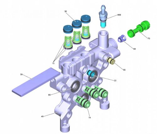 Szivattyúfej javító készlet Karcher HD, HDS magasnyomású mosókhoz (2.883-827.0) 12 mm-es dugattyúhoz
