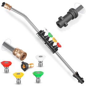   Gyorscsatlakozós fúvóka készlet és 15°-os hajlított lándzsa Karcher K2-K6 magasnyomású mosókhoz bajonett csatlakozással