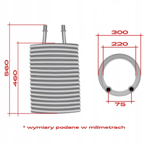 Prémium helyettesítő fűtőtekercs / fűtőspirál Kränzle Therm mosókhoz (21 menet, 3/8" belső menet, 44.900)