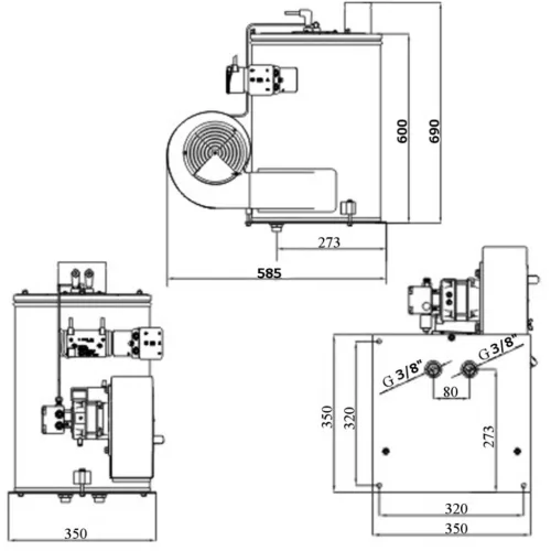 Univerzális INOX HotBox átfolyós vízmelegítő / fűtőkazán (21 l/perc, 250 bar, 230V)