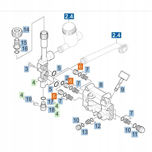 Karcher M20x1 Furatú Szelepnyomás Előlap - Kompatibilis HD 6/16-4M, 7/16, 7/18-4M, 8/18, 10/21, 10/23, 10/25, 9/19, 9/20 Modellekhez