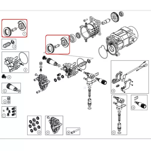 Eredeti kúpcsapágy tárcsa Nilfisk C135 C130 C125 C120 magasnyomású mosókhoz (128501500 új típus))
