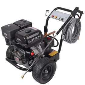   Professzionális nagy teljesítményű benzinmotoros magasnyomású mosó G275 - 275 bar - 15 l/perc - 15 LE (Lifan motor) Új, 2026-os modell