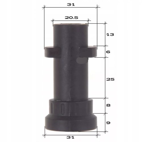 Turbó fúvóka Karcher K2-K6 magasnyomású mosókhoz, kerámia betéttel (szennymaró fej lándzsával)