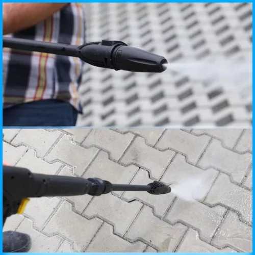 Pisztoly, lándzsa, fúvókák és 15 méteres Click - Click tömlő Karcher K2-K5 magasnyomású mosókhoz