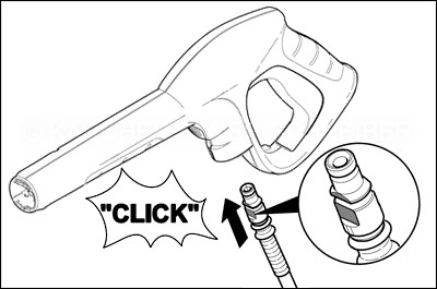 Eredeti HK 12 Click Connect mosó készlet – 12m-es tömlő, pisztoly és adapter Karcher K2-K7 magasnyomású mosókhoz