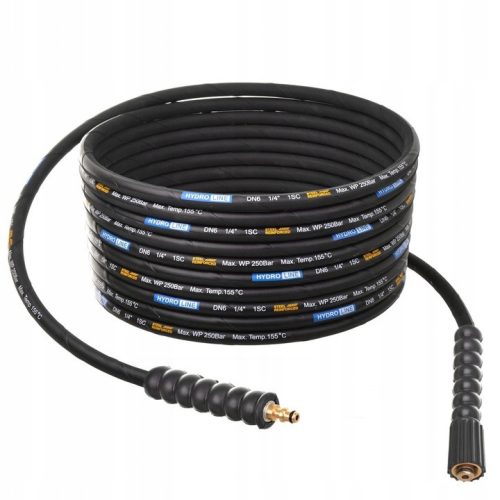 Premium 10 méteres magasnyomású tömlő a Lavor Vertigo 26, Stargate Ninja mosókhoz M22menetes (15mm-es dugóval) - Click csatlakozással
