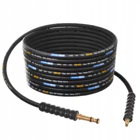   15 méteres Prémium magasnyomású tömlő Nilfisk, Stihl RE, Husqvarna tömlődobos magasnyomású mosókhoz DN6, 250 Bar, 155 °C