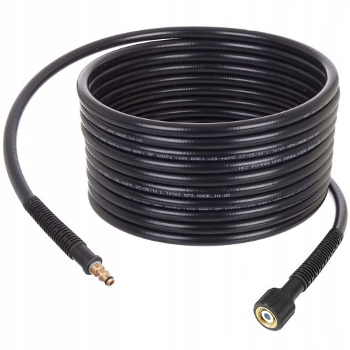 Basic magasnyomású tömlő 25 méter Lavor STM, Wave, Skipper magasnyomású mosókhoz M22 menet (15 mm-es dugóval) és Click gyorscsatlakozóval
