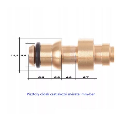 Basic magasnyomású tömlő 5 méter Lavor STM, Wave, Skipper magasnyomású mosókhoz M22 menet (15 mm-es dugóval) és Click gyorscsatlakozóval