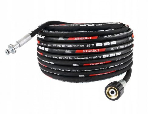 Magasnyomású Tömlő 25m DN6, 400BAR – M22x1,5 Menet – 11mm Dugóval, Karcher HD/HDS Kompatibilis