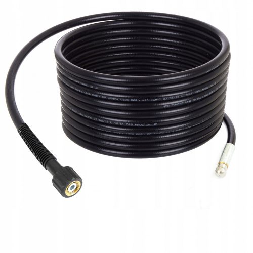 5 méteres Csatornatisztító Tömlő Kärcher Mosókhoz, Nylon Fonattal és M22x1,5 Menetes Csatlakozással