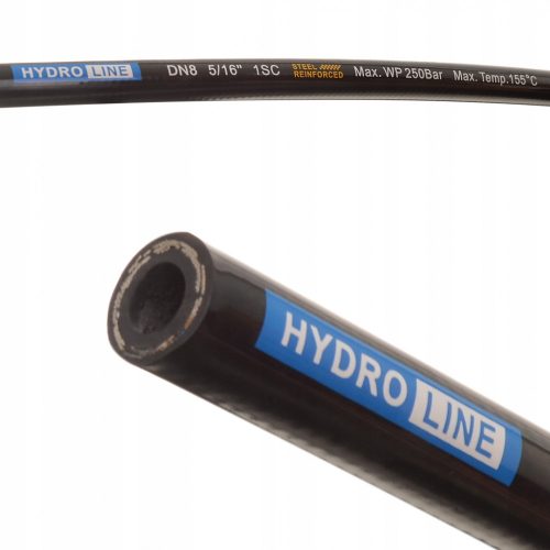 Méretre vágható Smooth magasnyomású hidraulikus tömlő DN8, 1SC, 5/16", 250 bar – Acélfonatos erősítés (méterre vásárolható)