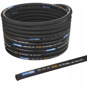   Méretre vágható HydroLine magasnyomású tömlő DN8, 2SC, 5/16", 400 bar – Dupla acélfonatos erősítés (méterre vásárolható) 